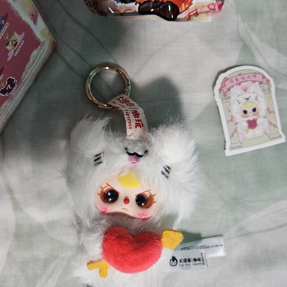 Baby Three Cupid Vinyl Plush White Cat